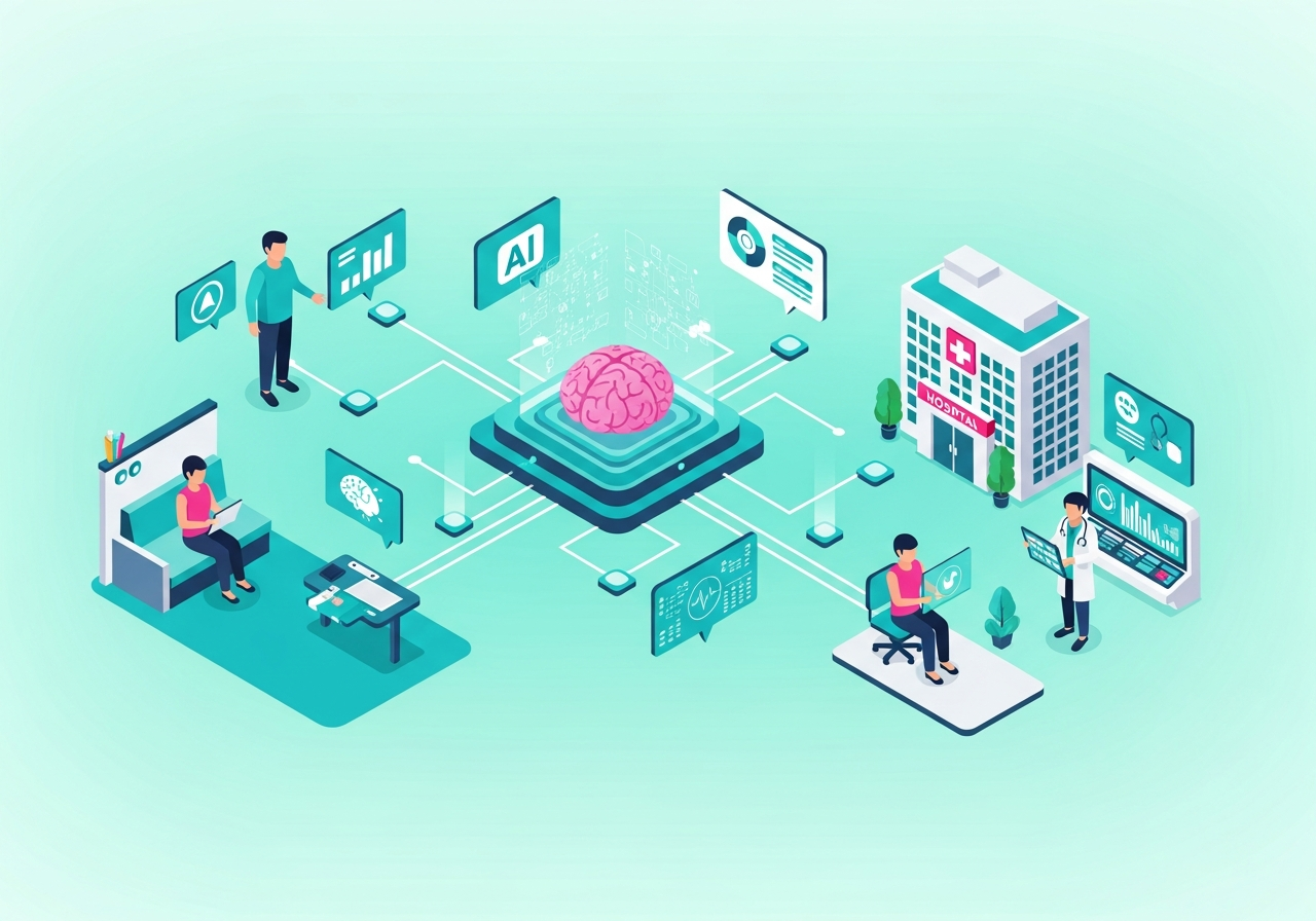 Ecosystème Amarena : Patient, qotiForm, IA Centrale, Médecin